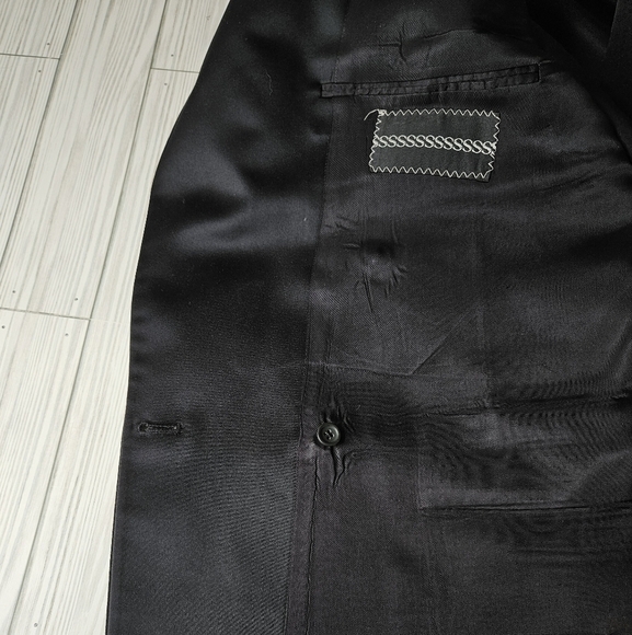 Givenchy Vintage Double Breasted Tuxedo Blazer in Black Wool Size 43 Short - Picture 10 of 16